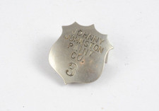 RARE Vintage Johnny Jonston Paint Co. 3 Advertise Metal Toy Police Badge Shield
