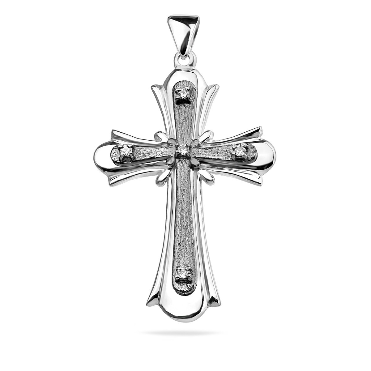 Cross Pendant Sterling Silver 925 Cubic Zirconia Sparkling Religious ...