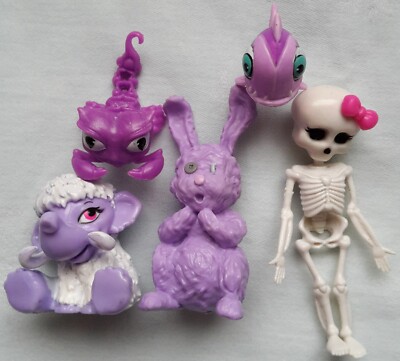 Monster High 5er Set Haustiere Pets Figuren Konvolut Shiver Skullette Neptuna...