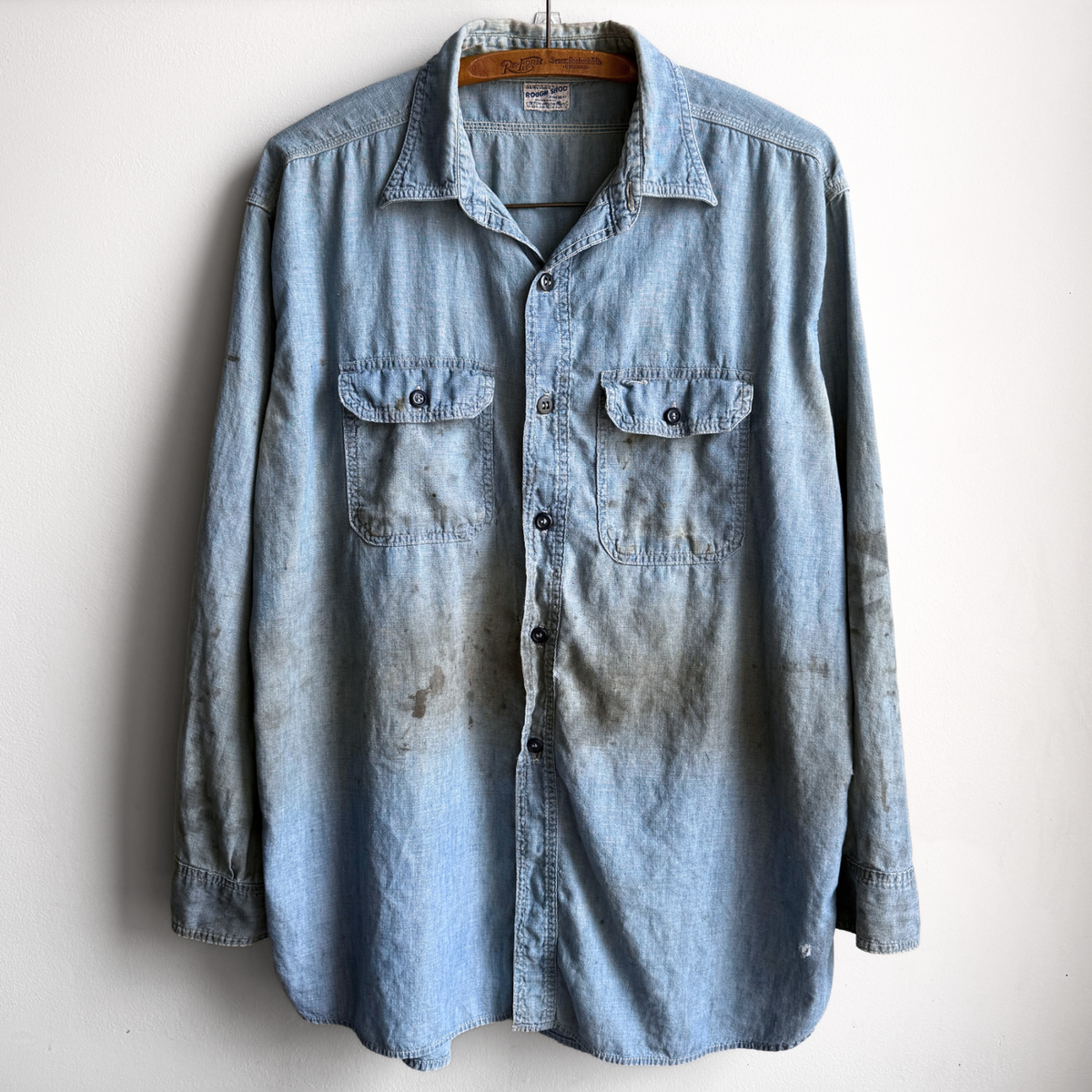 Vintage 1950s Sears Roebuck Hercules Rough Shod Chambray Cotton 