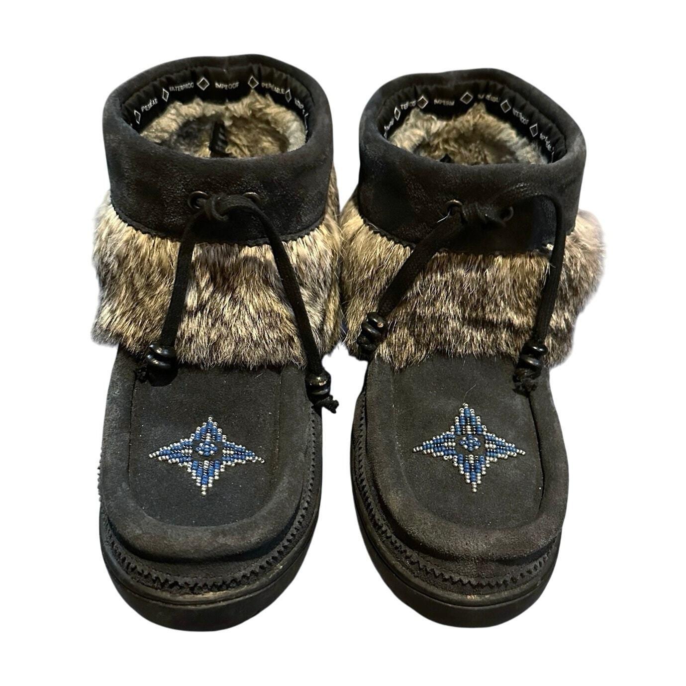 SAOLA Manitobah Mukluks Keewatin L9 M7 stivaletto grigio scamosciato impermeabile suola Boho Vibram