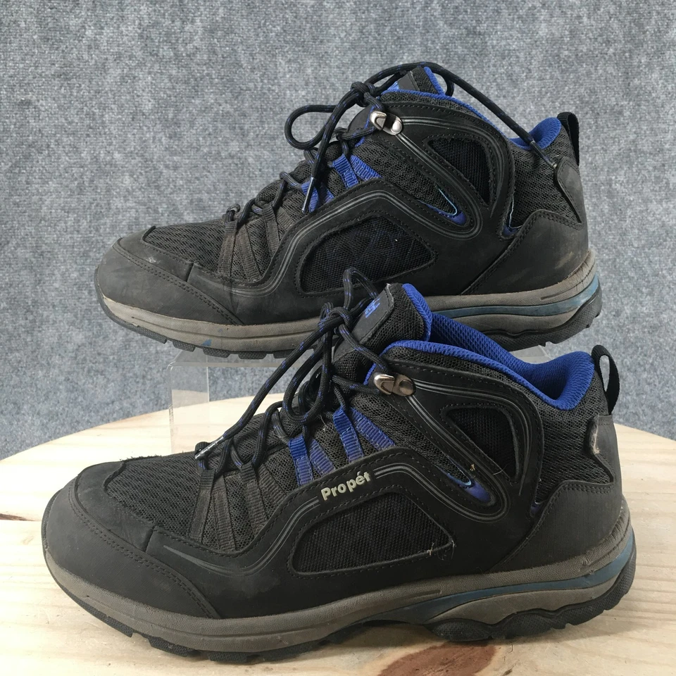 Propet 防水徒步鞋女式 12 M Peak 黑色皮革圆头 WBA002M — 第 2/4 张图片