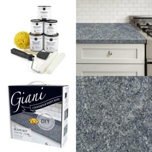 Giani Granite Slate Countertop Paint Kit Gray Covers ...