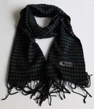 New Elegant Men's Winter Italy Design Houndstooth Super Soft Scarf -Black/Grey
