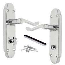 Victorian Scroll Epsom Bathroom Lock Door Handle Lever CHROME 170mm x 40 mm