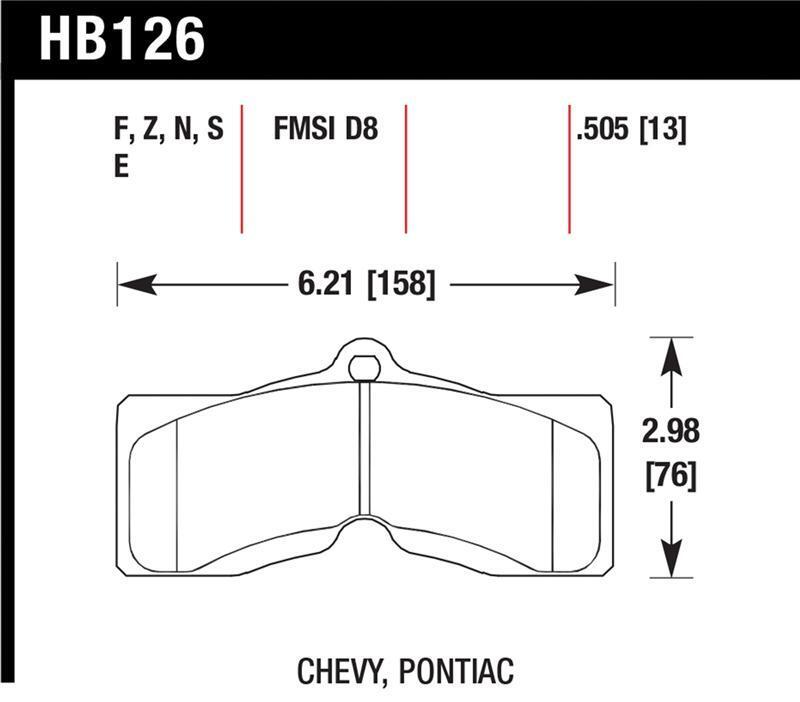 Hawk Brake Pads HB126F505 Performance Street GM F-Body/Corvette Hawk Brake Pads HB126F505 Performance Street GM F-Body/Corvette