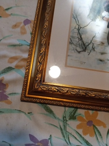 Vintage Framed - Arthur J Elsley Print "CHILDREN SNOWBALLING " - Picture 9 of 17