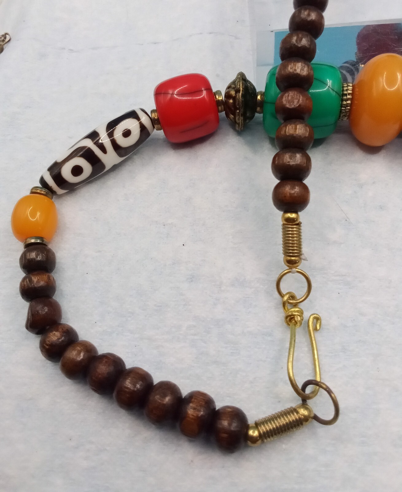 Ethnic Acrylic Multi Bead Statement Necklace - image 3