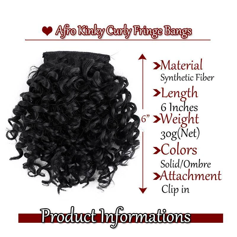 Clipe de cabelo 100% macio encaracolado franjas afro crespos extensões de cabelo - Imagem 2 de 4