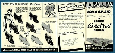 c1950 KNAPP BROTHERS SHOES AD BROCHURE ~ WALK ON AIR IN AEROTREDS