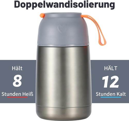 Thermobehälter Isolierbehälter Edelstahl Isolierbox Thermoflasche Lunchbox 650ml - Bild 10 von 20