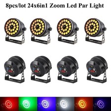 BECEN 8pcs 24x6IN1RGBWA UV LED Zoom Par Light 11CH Powercon DJ Show Light IN US