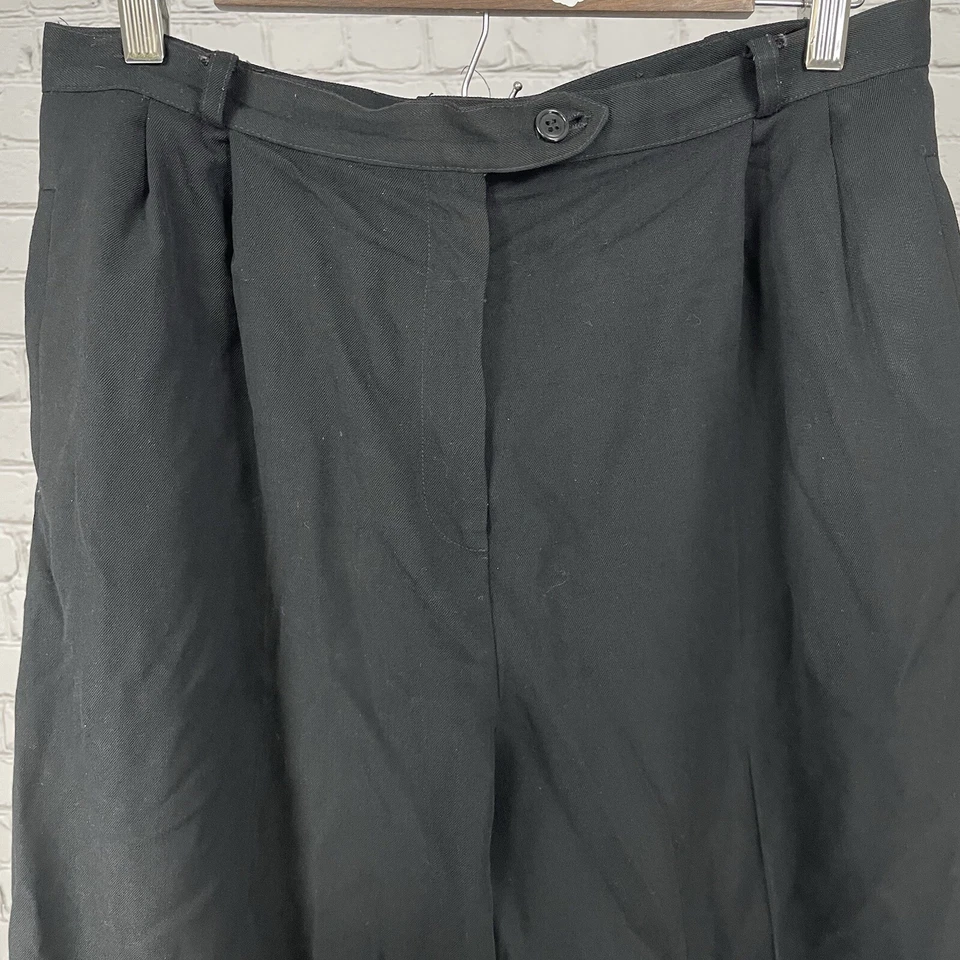 VTG Austin Reed Black Worsted Wool High Rise Trouser Pants Size 14P (30x27.5) - Image 4 of 4