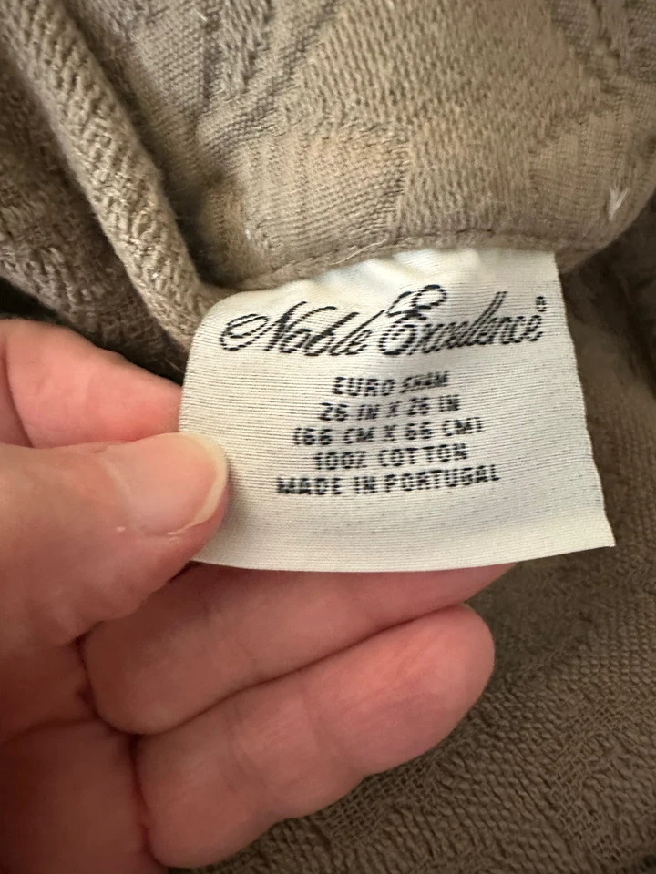 NOBLE EXCELENCIA Marrón Algodón Texturizado EURO Sham 26 x 26 Foto 2 de 2