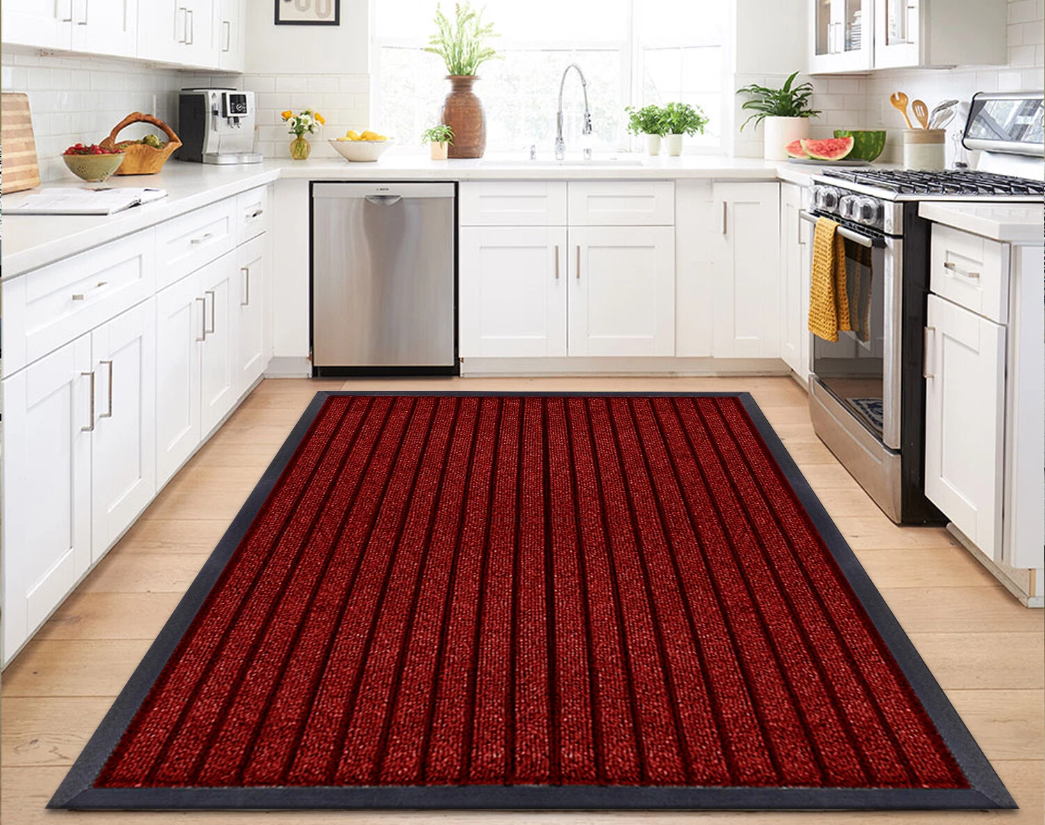 Large heavy duty non slip rubber back barrier door mat