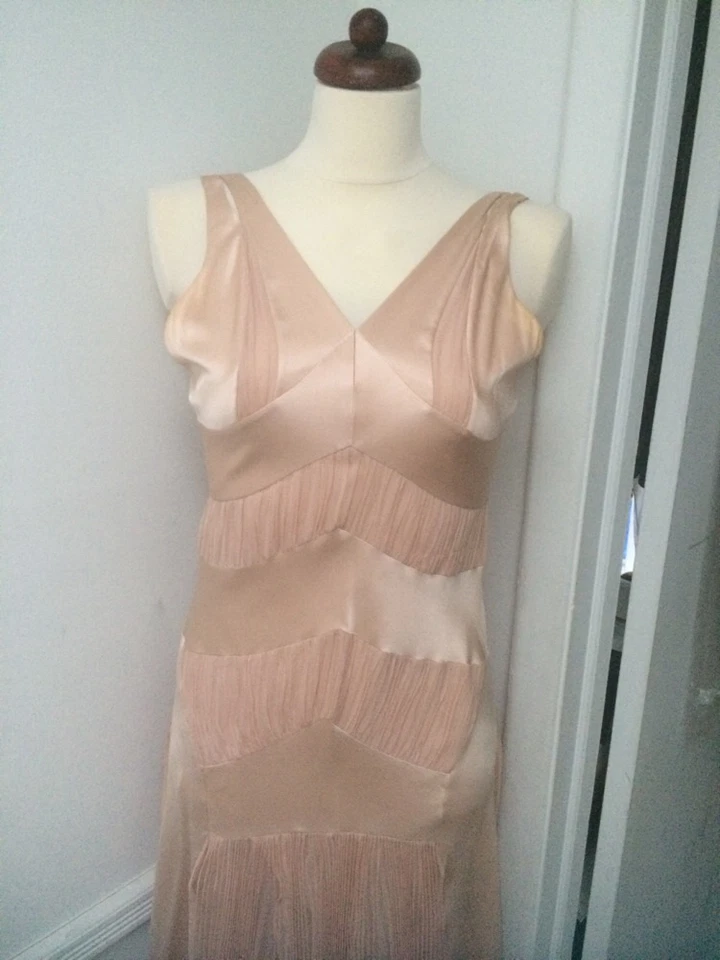 Vestido Christian Dior Rosa Claro Plisados Talla 6mm Foto 2 de 4