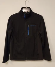 Weatherproof Knit Jacket Sweater Black Zip Pockets Mock Neck Mens Large 