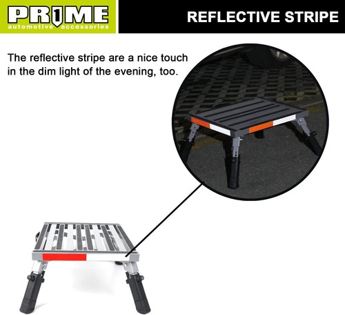 Taburete plegable de aluminio para autocaravanas - plataforma de 19 pulgadas x 14,5 pulgadas, antideslizante - Imagen 9 de 10