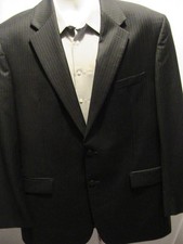 Ralph Lauren Blazer Sport Coat 2 btn charcoal pinstripe size 44L