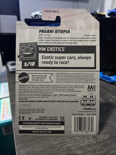 New 2024 Hot Wheels Pagani Utopia HW Exotics 5/10 #205/250 L Case - Picture 4 of 4