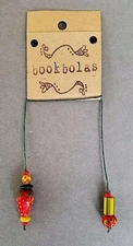 HANDMADE BEADED BOOKMARK ~ GLASS STRAWBERRY