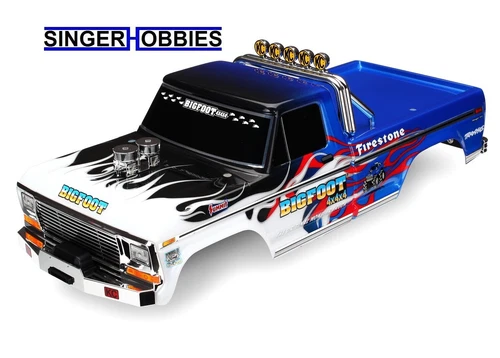 Traxxas 3653 Bigfoot No.1 Flame Monster Truck Body Stampede/BigFoot TRA1