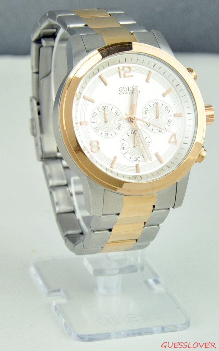 FREE Ship USA Men Prime Watch GUESS Silver Stainless Steel Classic New Stylish