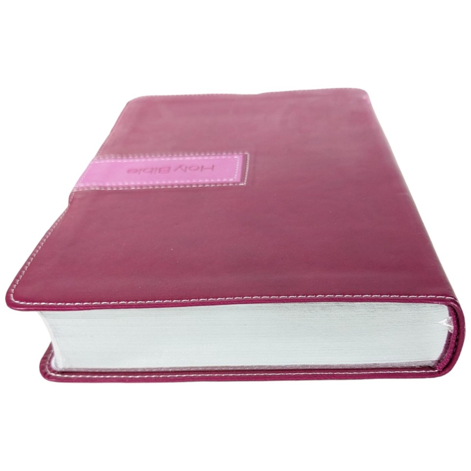 Pink Holy Bible NIV Version Soft Leather Christian White Pages eBay