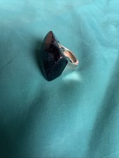 blue Faceted Sandstone ring 925 Sterling Silv...