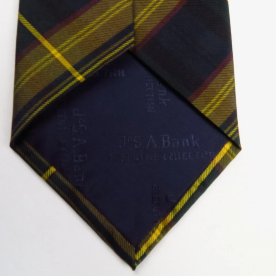 Jos. A. Corbata de cuello Bank Executive Collection para hombre azul amarillo a cuadros 55x4 Foto 4 de 4