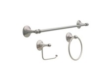 Delta Greenwich II 3 PC Bath Towel Bar 24" Ring  toilet paper holder Brushed