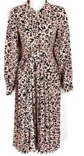 M&S Holly Willoughby pleated animal print pleated midi Grandmacore dress SIZE 8