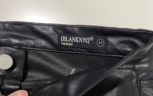 Blank NYC The Bond Faux Leather Skinny Jeans Pants Black Size 27 - Picture 6 of 10