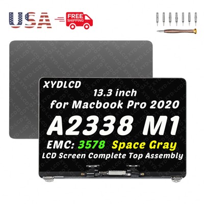 LCD Screen Display Assembly Space Gray for MacBook Pro 13'' M1 A2338 2020 EMC3578