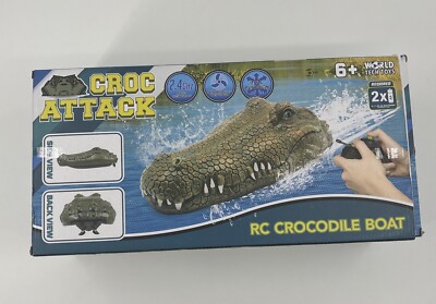 RC Crocodile Boat NIB World Tech Toys ages 6+ Twin Propellers