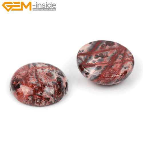 Cabochon Stein Runde Perlen Natürliche Textur Jaspis Anhänger Schmuckherstellung 5 Stck. - Bild 26 von 46