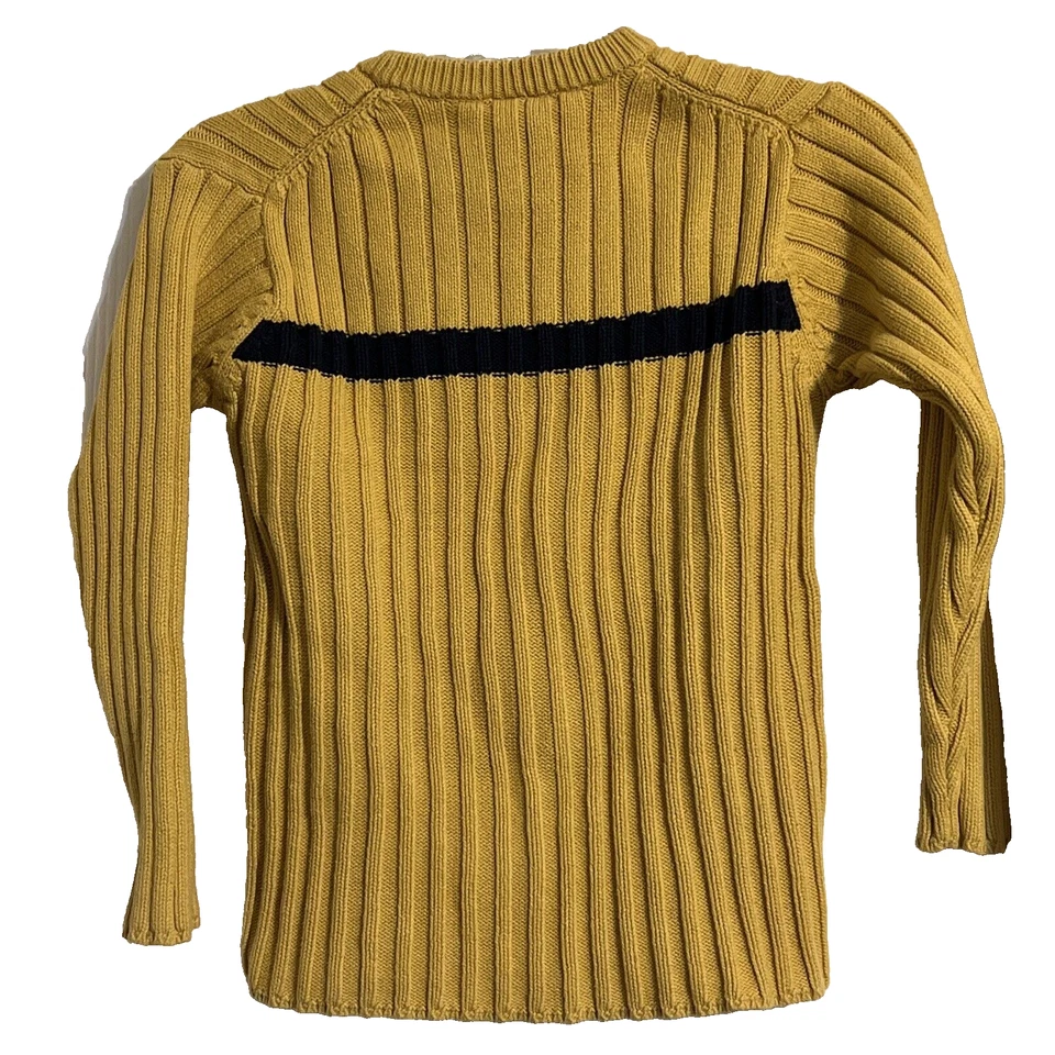 Suéter de 8 rayas amarillas/azul oscuro azul marino antiguo para niños Foto 2 de 2