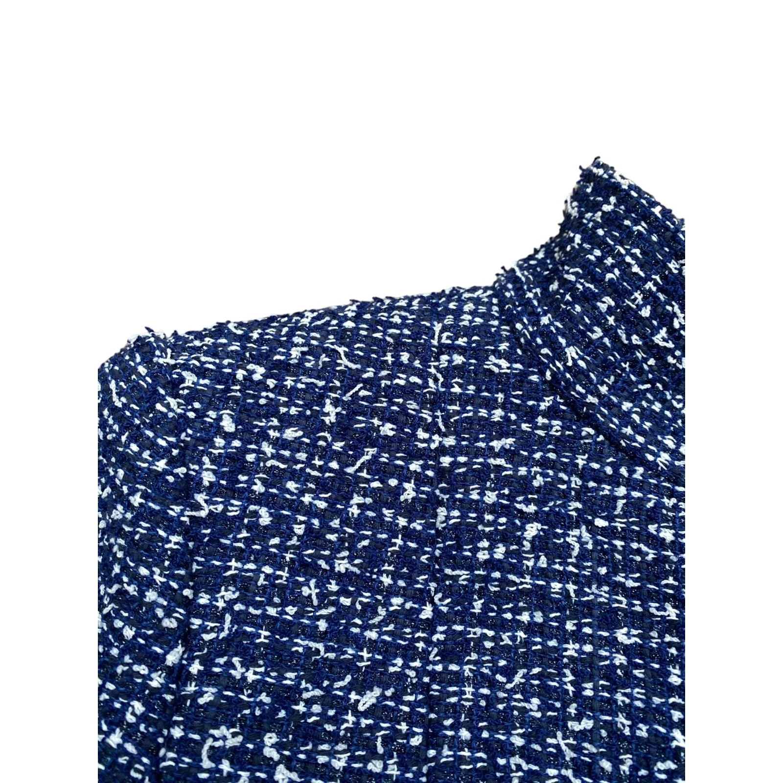 Giacca in tweed blu navy Chanel taglia 36 S
