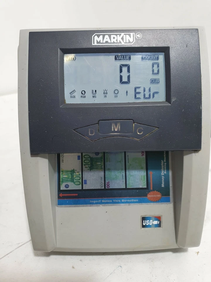 Money detector 306 professional anche a batterie USB EUR usd gbp banconote false - Immagine 2 di 4