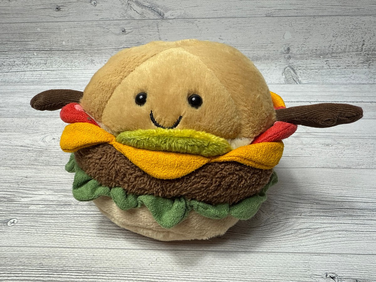 Jellycat Amuseable Burger plush toy inches