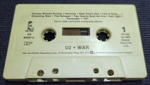 22) U2 - War - Music Cassette Tape - Atlantic Recording - 1983 Island Records - Picture 5 of 10