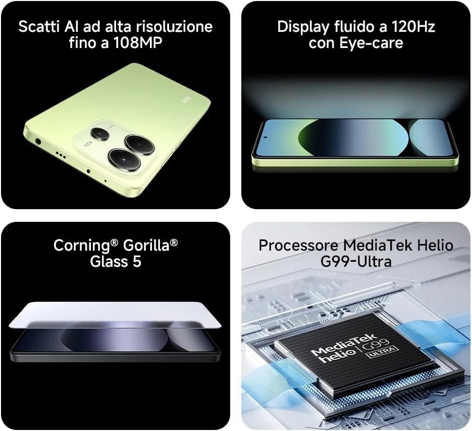 Xiaomi Redmi Note 14 4G 6-128Gb 6.67'' Amoled 120Hz Dual Sim BLACK NERO - Immagine 2 di 4