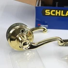 Schlage Flair Reversible Passage Lever Set in Brass F10 FLA 605