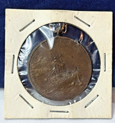 1924 SMS Braunschweig Bronze Coin Pendant Br. Seeverein Regatta