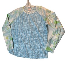 Stella Parker L UPF 30+ Rash Guard Long Sleeve Summer Swim Top Beach Resort