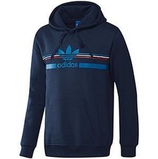 Adidas Originals Trefoil Logo Overhead Hoody Blue Authentic Brand New