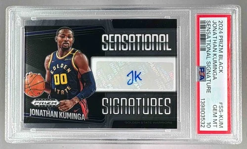 3532 Jonathan Kuminga 2024 Panini Prizm Black #SS-KUM Sensational Auto PSA 10