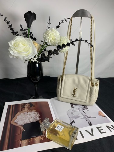 Saint Laurent Nolita Mini Off-white Lambskin Leather Shoulder&Crossbody Bag Duty