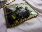 PR. Vintage 1940's Rectangle Reverse Painted Convex Glass Boy Fishing Pictures — photo 7