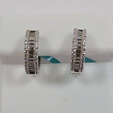 Moissanite Hoop Earrings 925 Sterling Silver 0.80 CTW D Color NWT